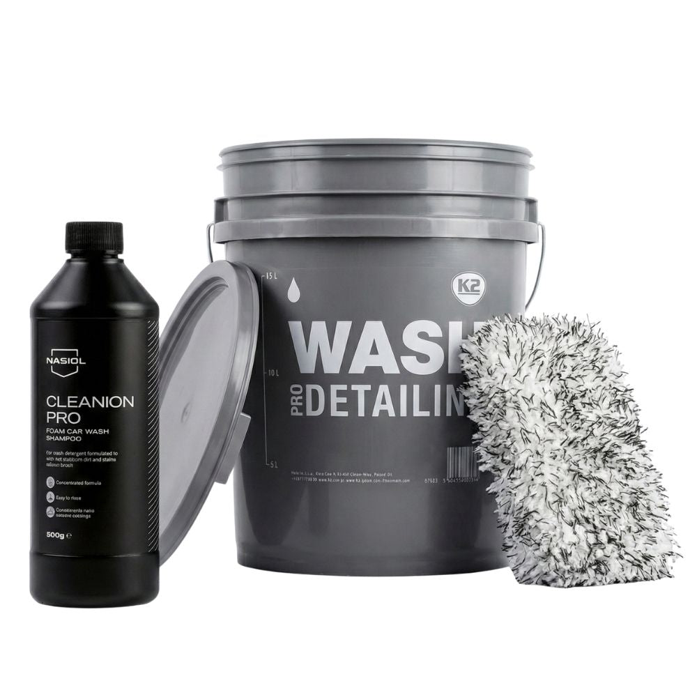 Autopflege-Set K2 Wascheimer, Wash Pad & Nasiol Shampoo