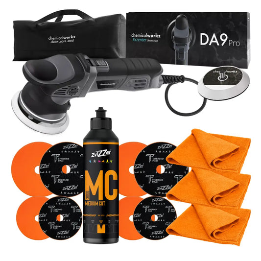 ZviZZer - 1-Stufiges Medium Cut One-Step Polier-Set mit Poliermaschine DA9 Pro