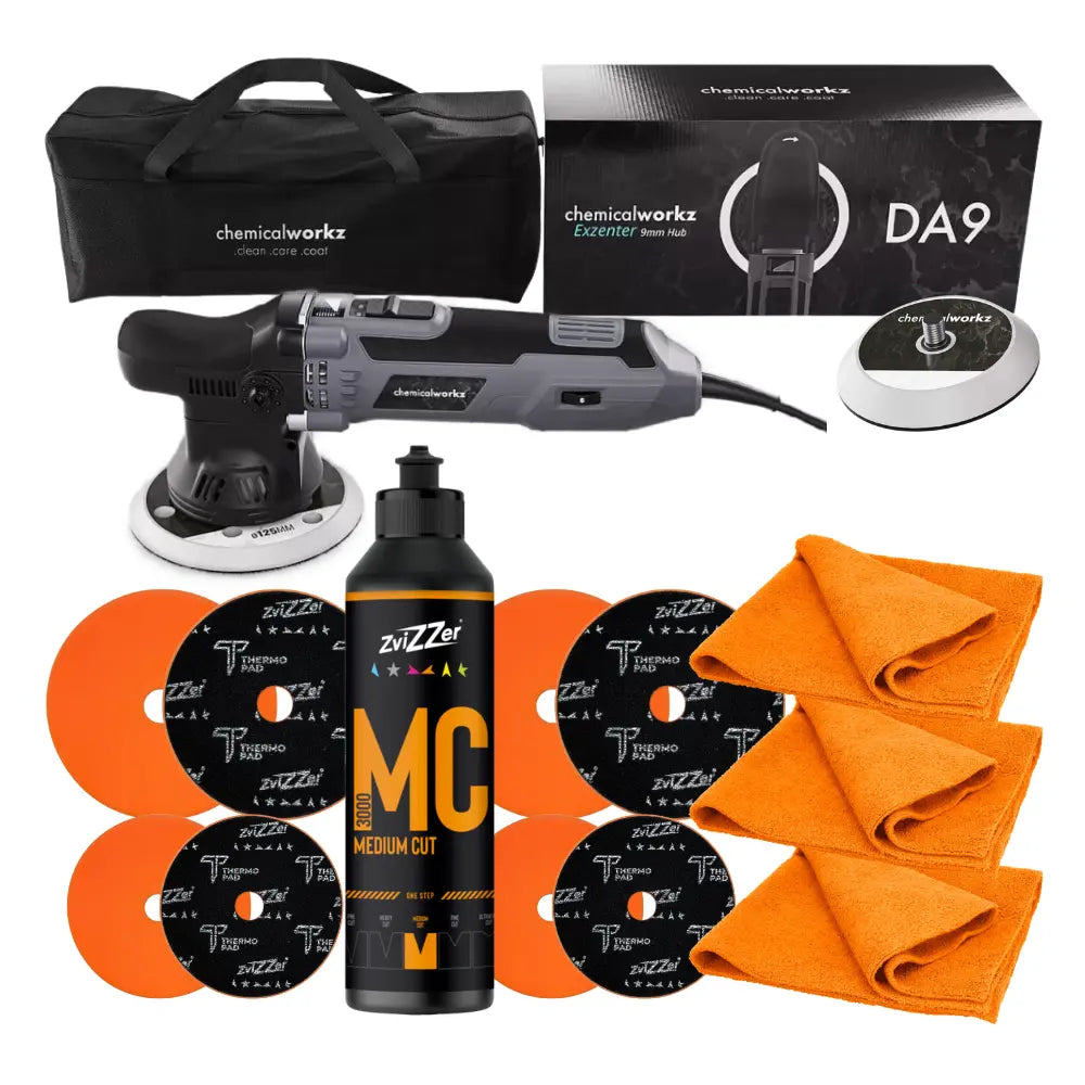 ZviZZer - 1-Stufiges Medium Cut One-Step Polier-Set mit Poliermaschine DA9