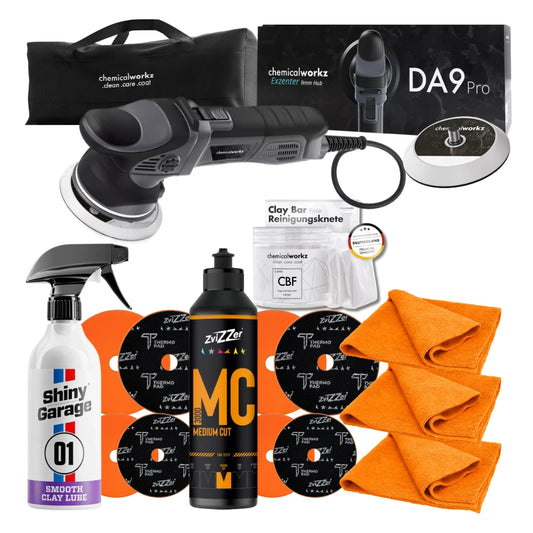 ZviZZer - 1-Stufiges Medium Cut One-Step Polier-Set mit Poliermaschine DA9 Pro und Knete