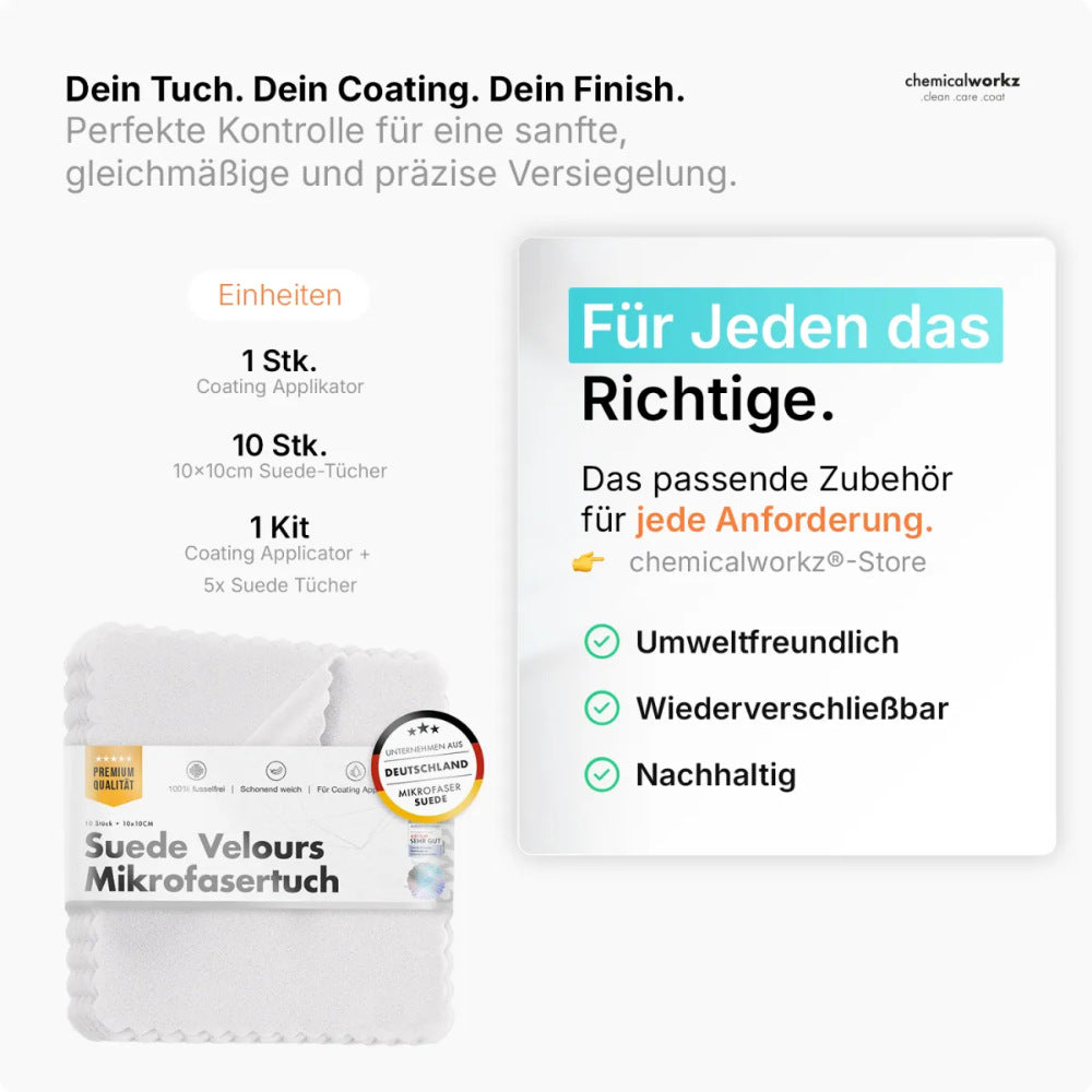 ChemicalWorkz - Suede Towel Pack - Auftragetücher Weiß 10×10cm 10Stk._5