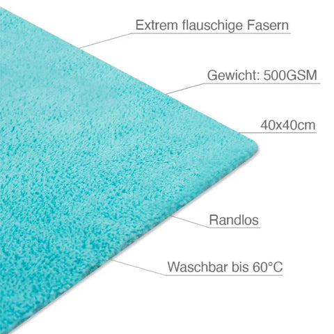 Liquid Elements - PEPPER MINT Mikrofasertuch ultrasoft randlos 40x40cm 500GSM_3