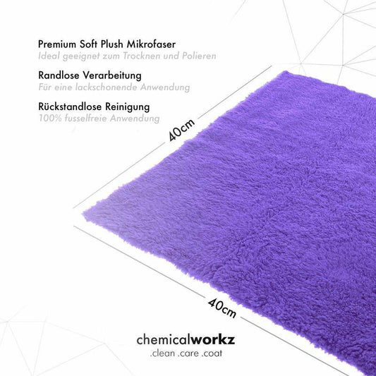 ChemicalWorkz - Edgeless Soft Touch Premium Towel purple - Poliertuch violett 40x40cm 500GSM_2