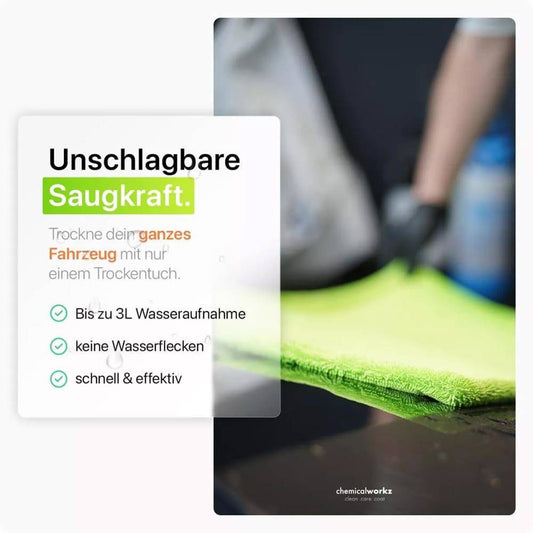 ChemicalWorkz - Green Shark Twisted Towel - Premium Trockentuch 40x40cm 1400GSM_2